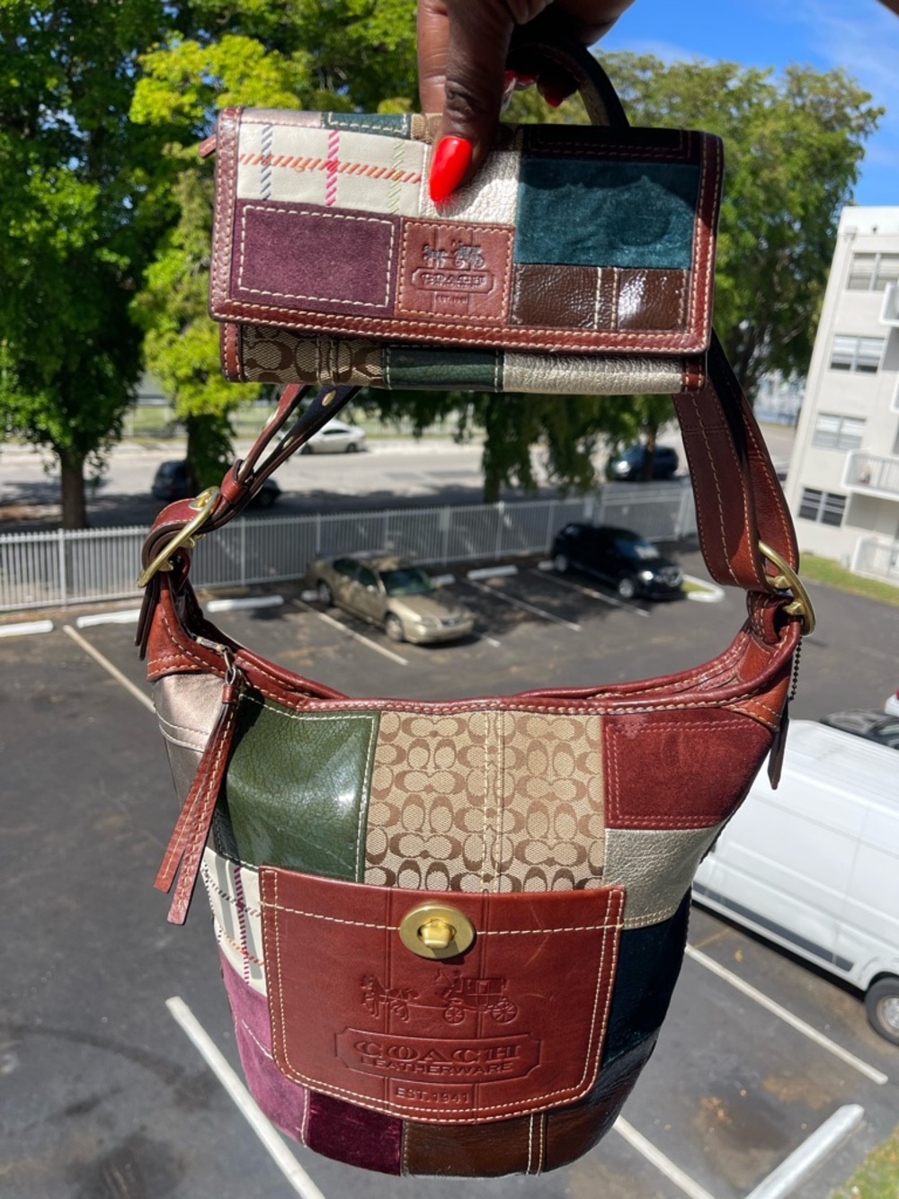 Coach patchwork duffle shoulder bag